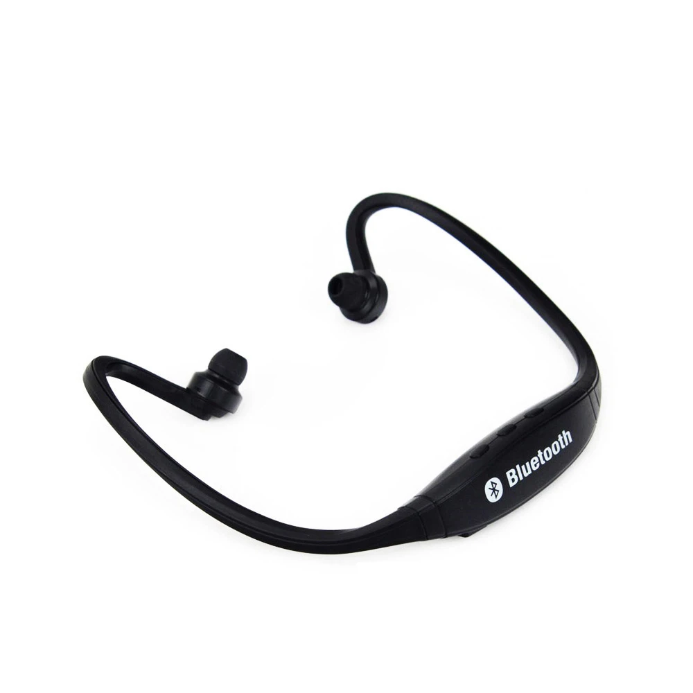 Черный S9 Plus Bluetooth наушники спортивные беспроводные наушники Поддержка TF/SD карты Bluetooth гарнитура музыкальные наушники с микрофоном для Xiaomi - Цвет: Черный