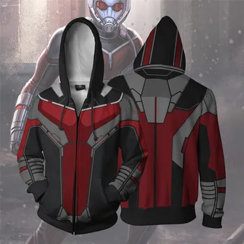 

Movie Ant-Man Cosplay Costumes Zipper Hoodies Sweatshirts 3D Printing Unisex Adult man and women Clothing