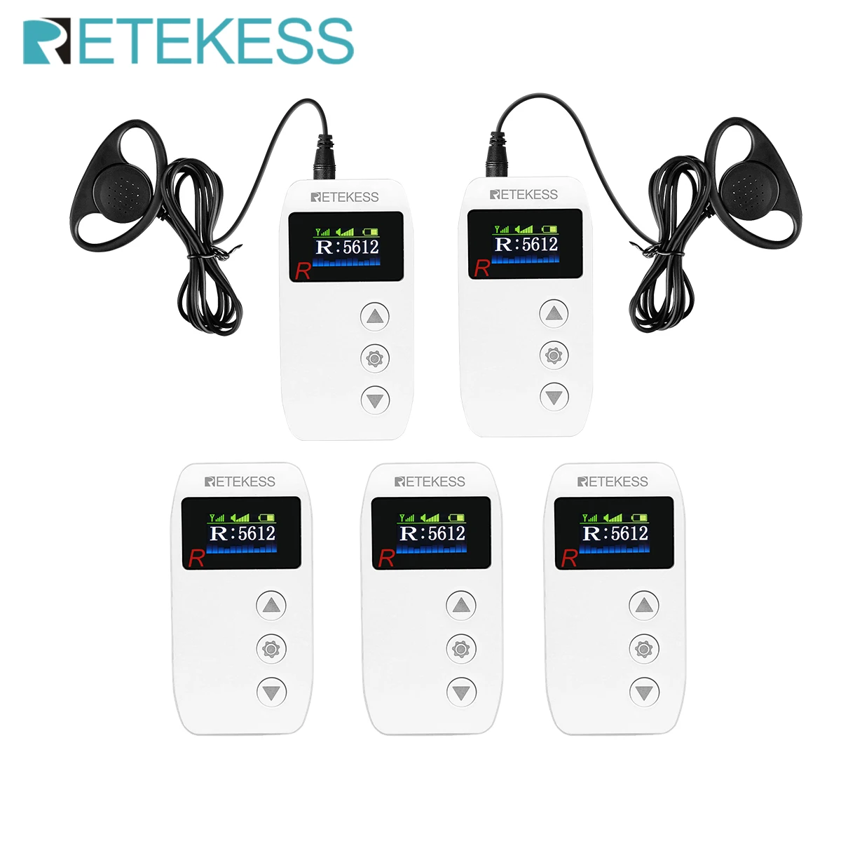 Retekess 무선 투어 가이드 시스템, TT110 수신기, 328ft 장거리, 교회 번역 박물관 회의 공장 교육용, 5 개