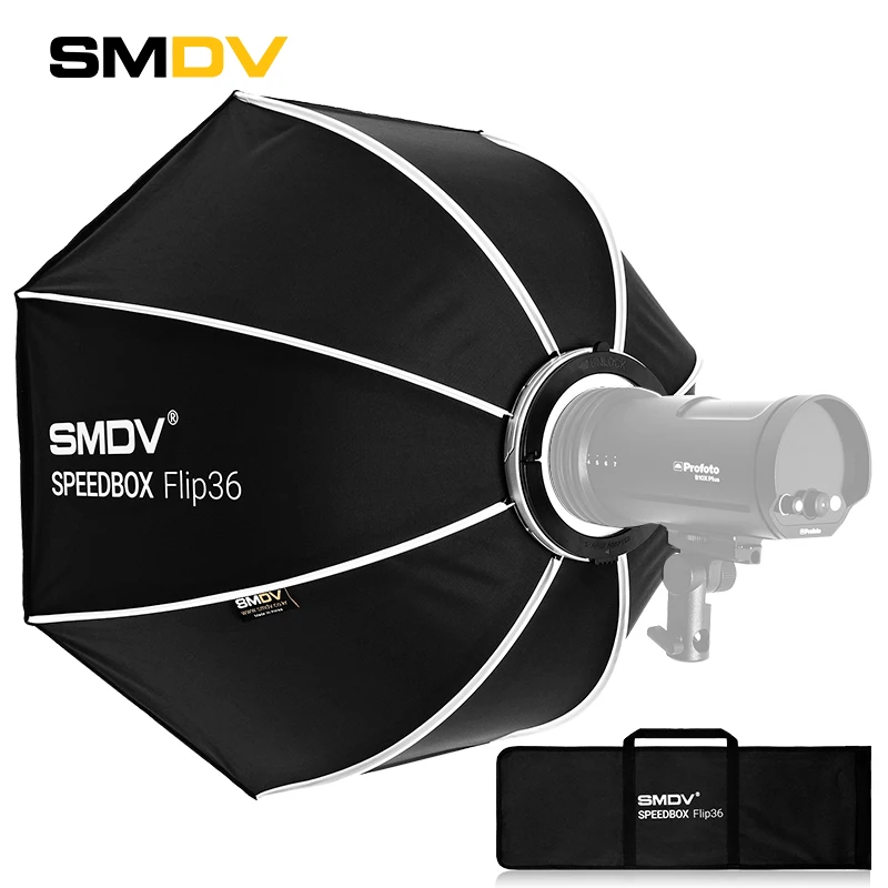 SMDV SPEEDBOX Flip36 Flip44 Quickly Release Parabolic Softbox for Bowens Elinchrom Broncolor Mount Studio Flash