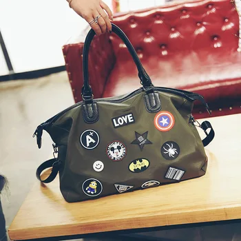 

New Creative Oxford Travel Bag Waterproof Portable Large Capacity Shoulder Crossbody Bag Personality Badge Portable Travel Bag