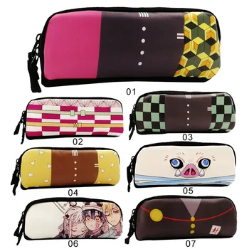 

Demon Slayer Kimetsu No Yaiba Kamado Tanjirou Nezuko Pencil Case Cosplay Student Handbag Makeup Stationery Bag