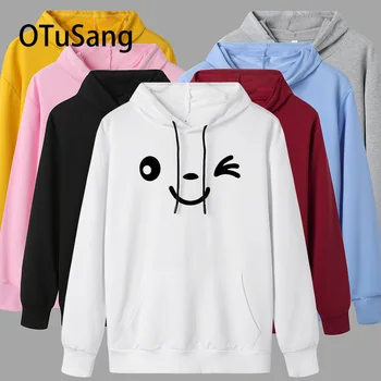

OTuSang Smile Hoodies oversized print Pocket Sweatshirts Hooded Harajuku Autumn Casual Korean Pullovers Women sweetshirts