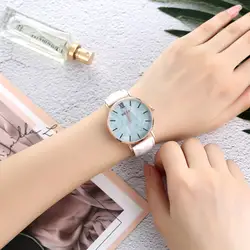 Модные повседневные женские часы кожаный ремешок аналог кварцевые наручные часы Пряжка часы подарок для женщин relogio feminino