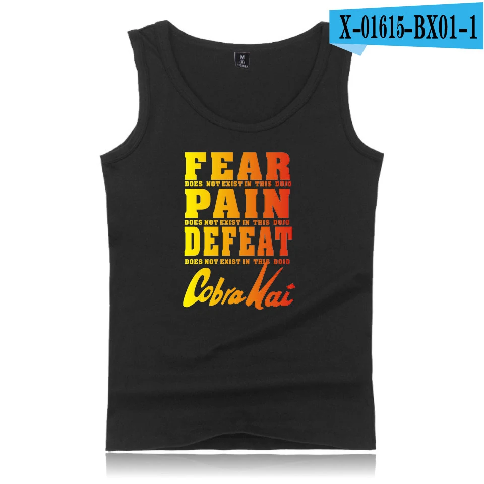 Cobra kai тонкие безрукавные Топы джемпер мужской жилет рукава Майки Топы - Цвет: cobra kai  X01615