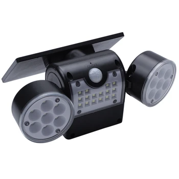 

30 Led Solar Light Dual Head Solar Lamp Pir Motion Sensor Spotlight Waterproof Outdoor Adjustable Angle Lights for Garden Wall