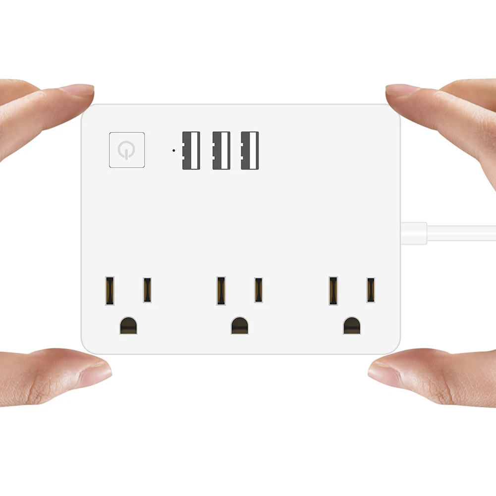 3 USB быстрая зарядка смарт-полосы питания аксессуары выход дома США вилка настольная розетка переключатель нескользящий светодиодный индикатор удлинитель Кабель