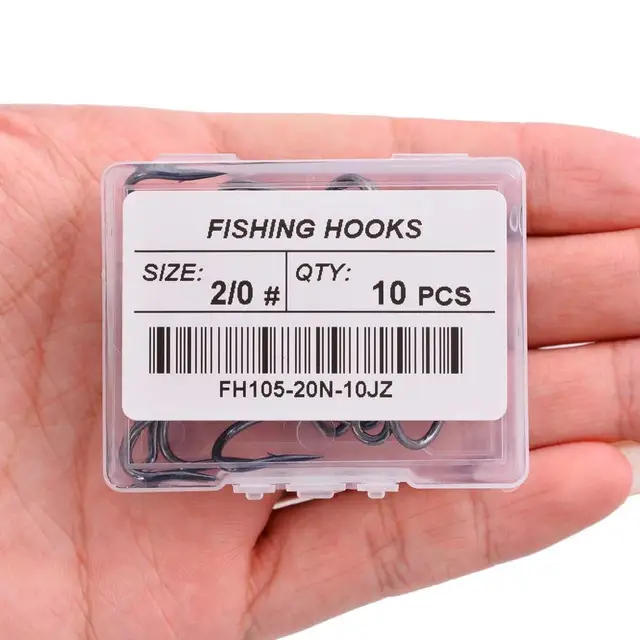 10pcs/box Double Fishing Hook Fly Tying Double Frog Hook Bass Weedless Fishing Asist Hooks Fishhook for Soft Lure Jig Head 4