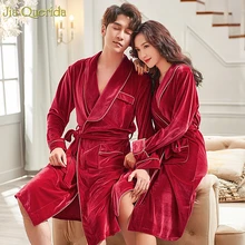 Качественное бархатное кимоно, халат размера плюс, халаты для невесты, роскошные мужские и Wo мужские Домашняя одежда, бархатное платье, рождественские красные парные халаты