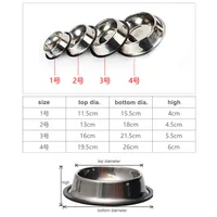 Stainless Steel Dog Bowl with Rubber Base – Perfect for Small Medium Dogs or Cats