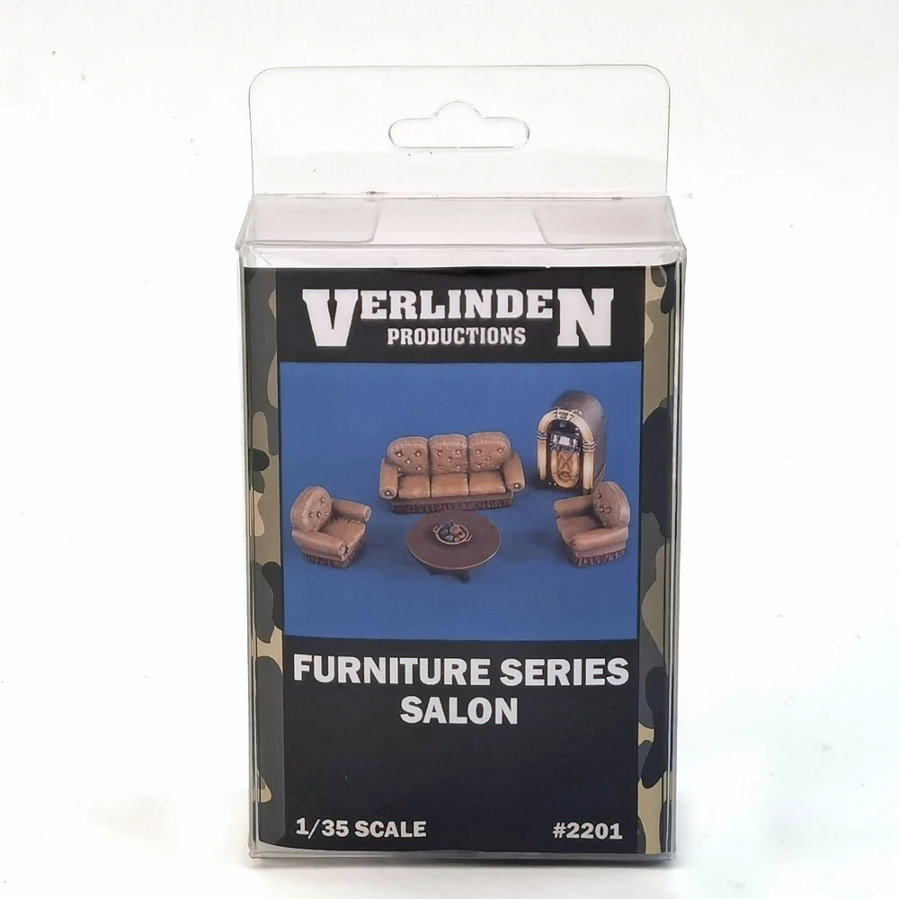 1/35 Scale Salon Furniture (Sofa, Chairs, Jukebox, Round Table, etc.) Resin Accessory Kits,VERLINDEN #2201 Unassembled Uncolored