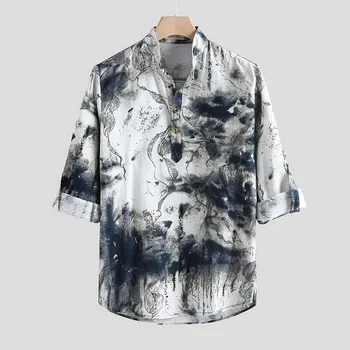

Men's Flower Shirt New Style Fashion Casual Sleeved Hawaiian Shirt Male Clothes Mens printed shirts Mens collar shirts