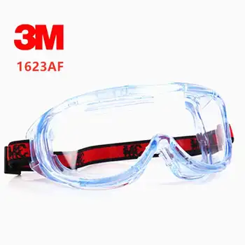 

3M 1623AF protective glasses Big vision Chemistry safety goggles Anti-fog Anti-UV Anti-splashing work safety glasses