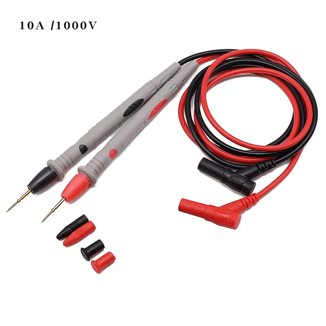 1 pair Digital Multimeter probe Soft-silicone-wire Needle-tip Universal test leads with Alligator clip For LED tester Multimetro 10A PVC Wire