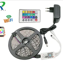 Riri won RGB светодиодный светильник водонепроницаемый SMD5050 2835 60 светодиодный 5 м 10 м светодиодный s ленточный регулятор диодов DC 12 В источник питания AC110V 220 В Комплект