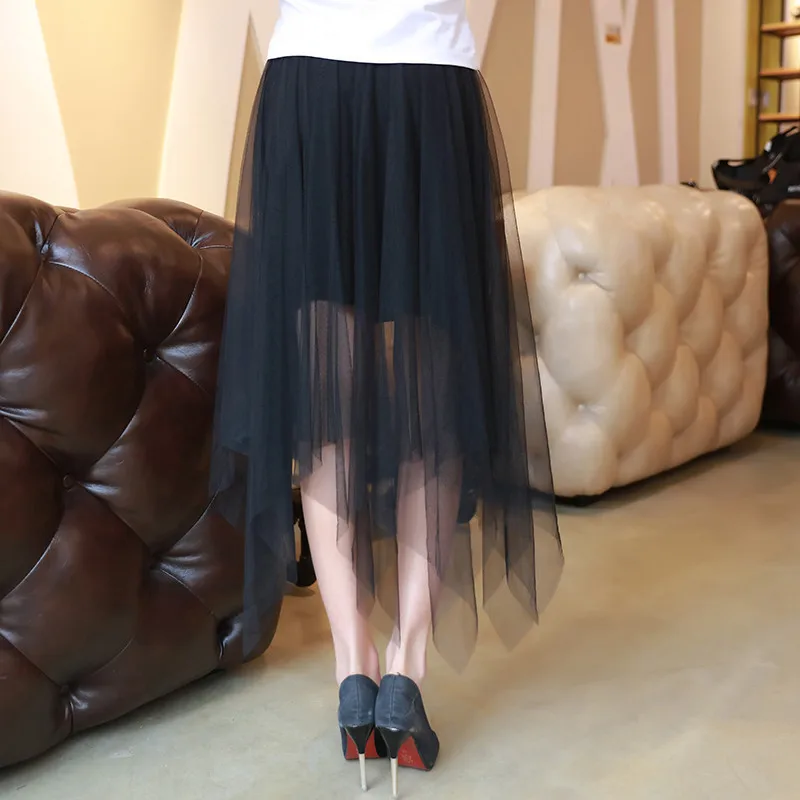 

Summer Slimming Chiffon Skirt Skirt Slit Long Skirts Perspective Sexy One-step Skirt