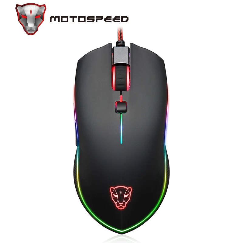 Motospeed V40 Проводная игровая мышь USB 6 кнопок оптическая RGB светодиодный свет 4000