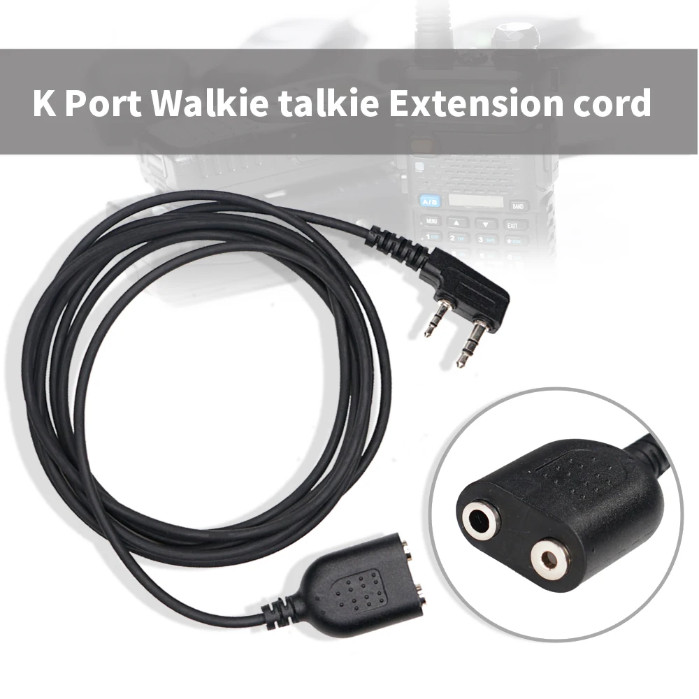 Baofeng Audio Cable Adapter K port 2 Pin Extension Cord For Baofeng UV