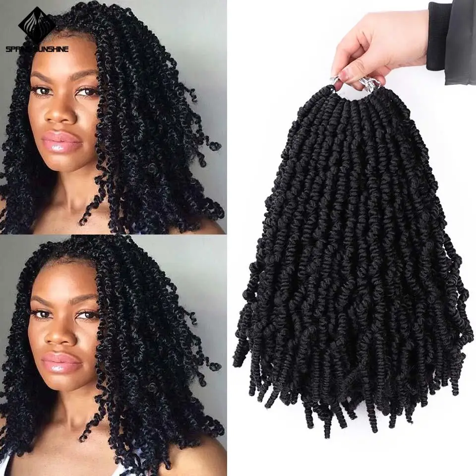 

12Inch Bomb Twists Synthetic Ombre Fluffy Twist Braids Pre Twisted Crotchet Braiding Hair Extensions