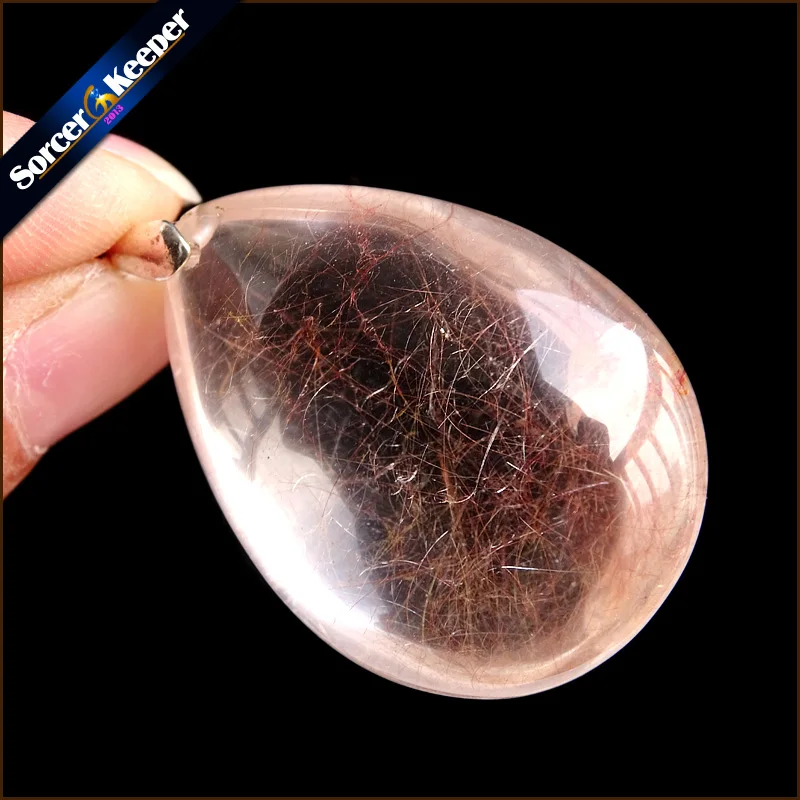Натуральные камни рутиловый кварц кулон волос кристалл ожерелье образец минерала сад Кристалл Кварцевые ювелирные изделия энергия OS448