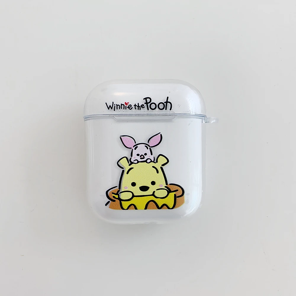 Мягкий силиконовый чехол с милым мультяшным стичем Doraemon Winnie для Apple AirPods 1 2, беспроводной Bluetooth чехол для наушников - Цвет: 4