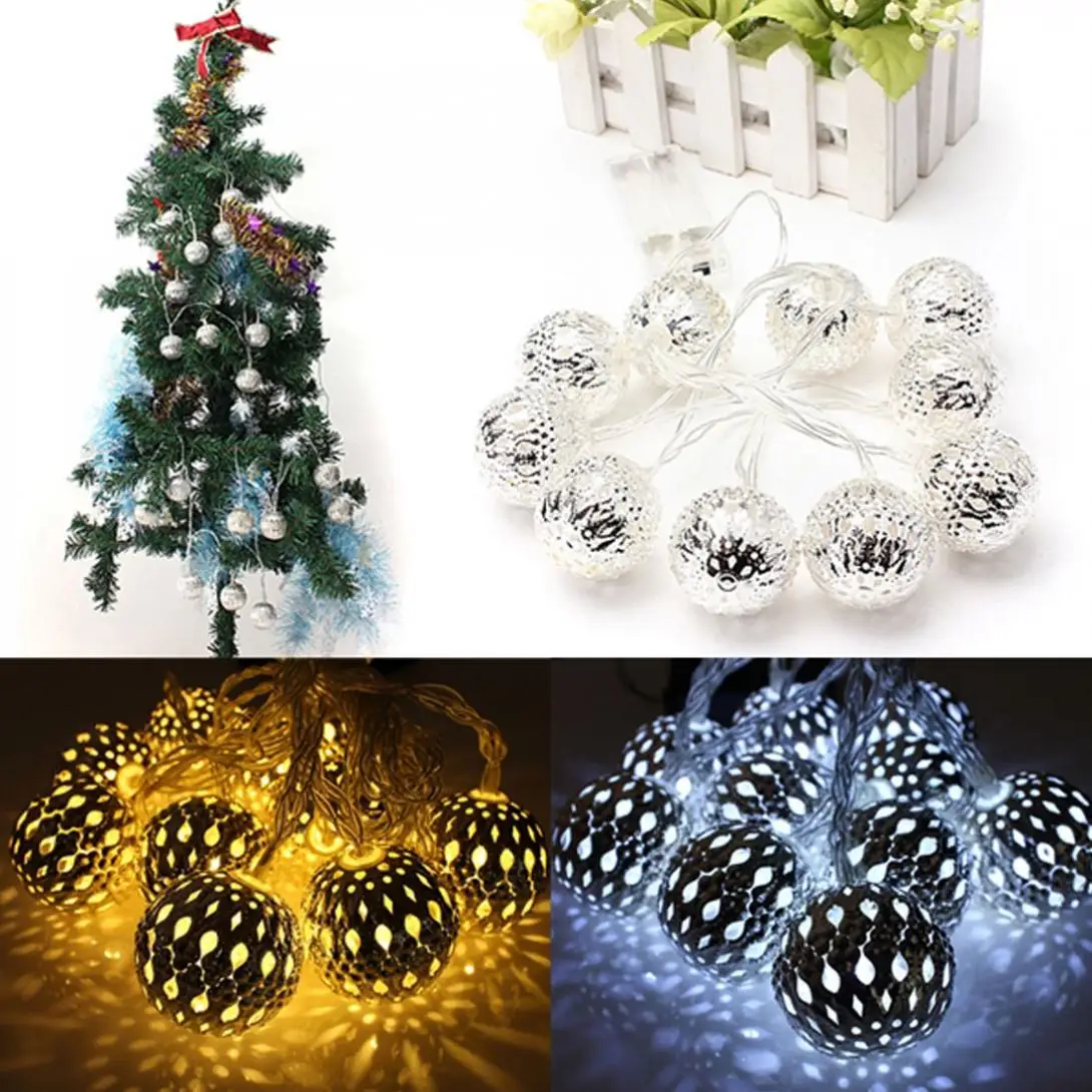 

10 LED Christmas Ball Fairy String Lights Warm White / Cool White Light 1.2m/3.9ft Ball String Fairy Lights Christmas Decoration