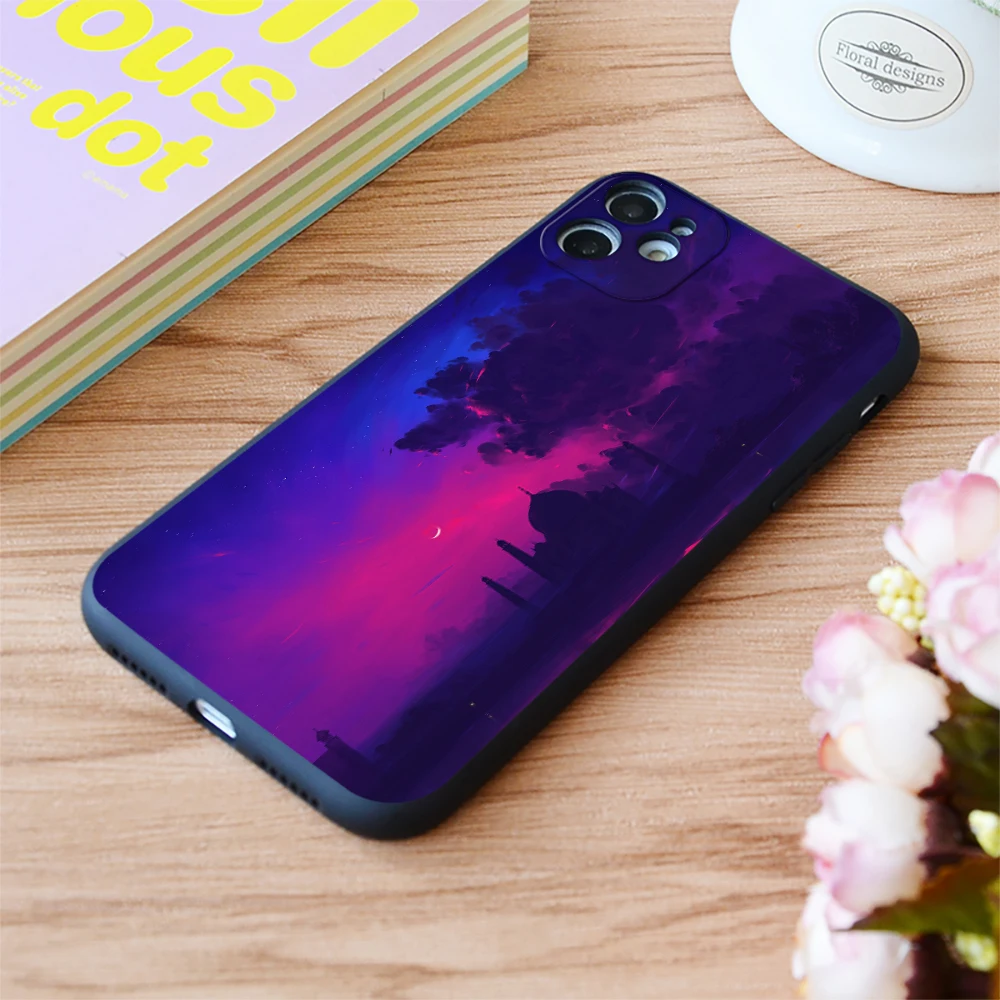 

For iPhone Landscape Digital Art Print Soft Matt Apple iPhone Case For 6 7 8 11 12 Plus Pro X XR XS MAX SE