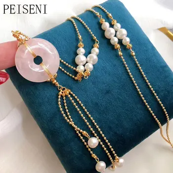 

PEISENI K18 Original Design Handmade Fine Jewelry Pendants 2019 Natural Freshwater 5-8 mm Pendants Pearl jewelry For Women