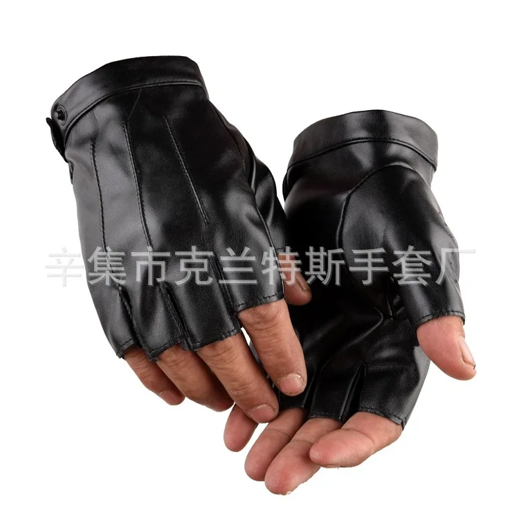 Мото rcycle мото перчатки для езды на велосипеде Кожа Pu на открытом воздухе без пальцев вождения автомобиля Нескользящие moto rcycle половина пальцев перчатки