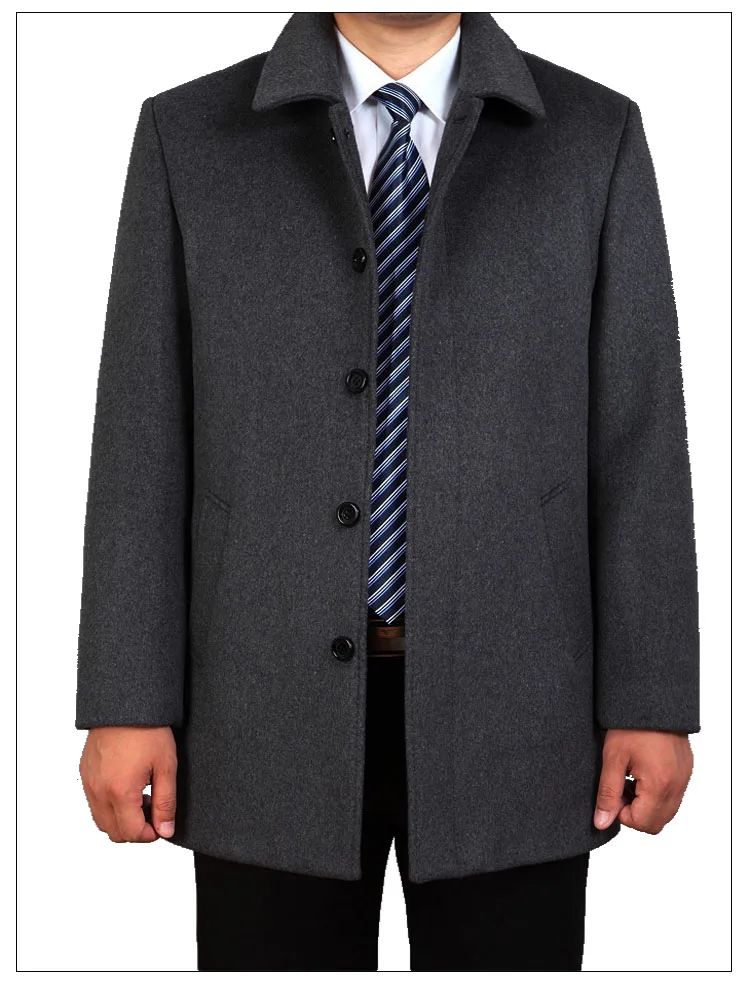 Autumn Winter mens jackets and coats male outerwear plus size thick smart casual Fashion loose woolen coat for men AVBXCV