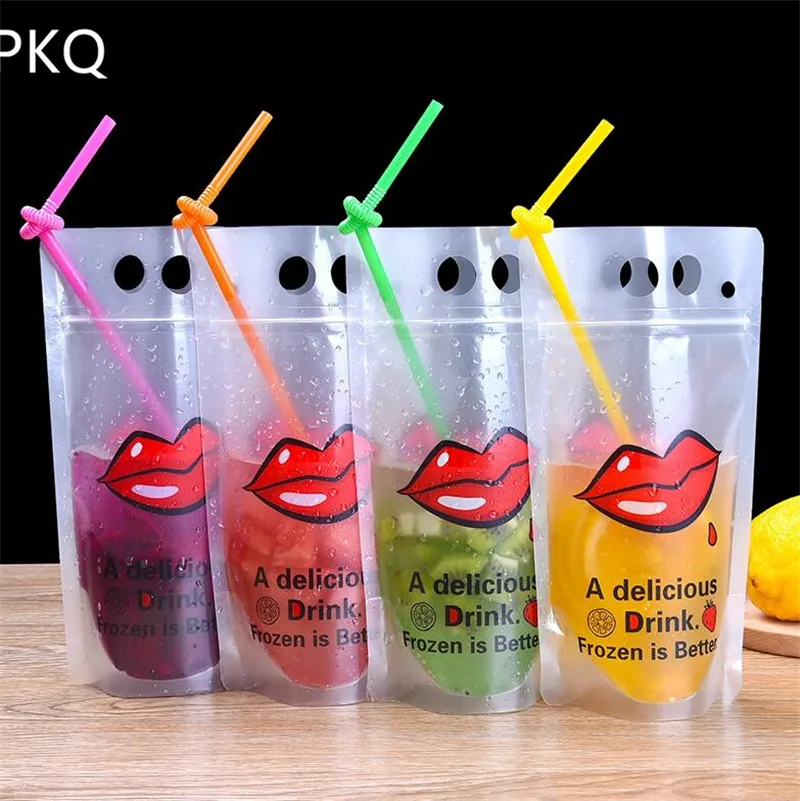 

13x22cm 500ml Stand-up Plastic Drink Packaging Bag Spout Pouch for Beverage Liquid Juice Milk Coffee Disposable Packing bag