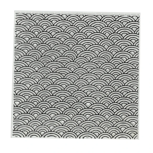 Wave Polymer Clay Texture Stamps Sheet Silicone Scrapbooking Clear Stamp  Mat Shall Scale Pattern Rubber Stamps Seal Press Emboss