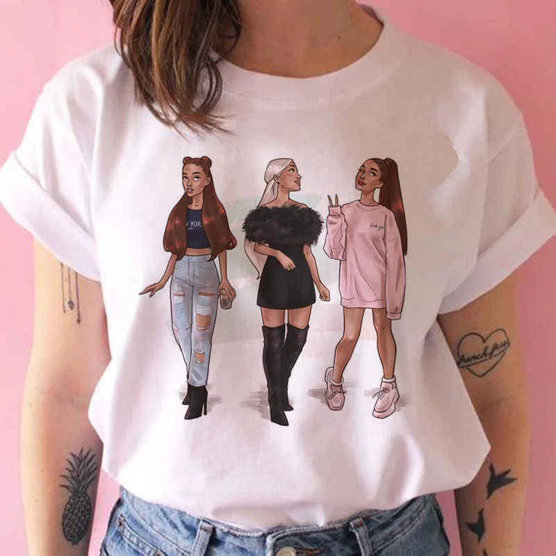 ariana grande T Shirt Women Hip Hop Tops ulzzang Casual tshirt harajuku kawaii 90s t-shirt female O-Neck T-Shirt Women