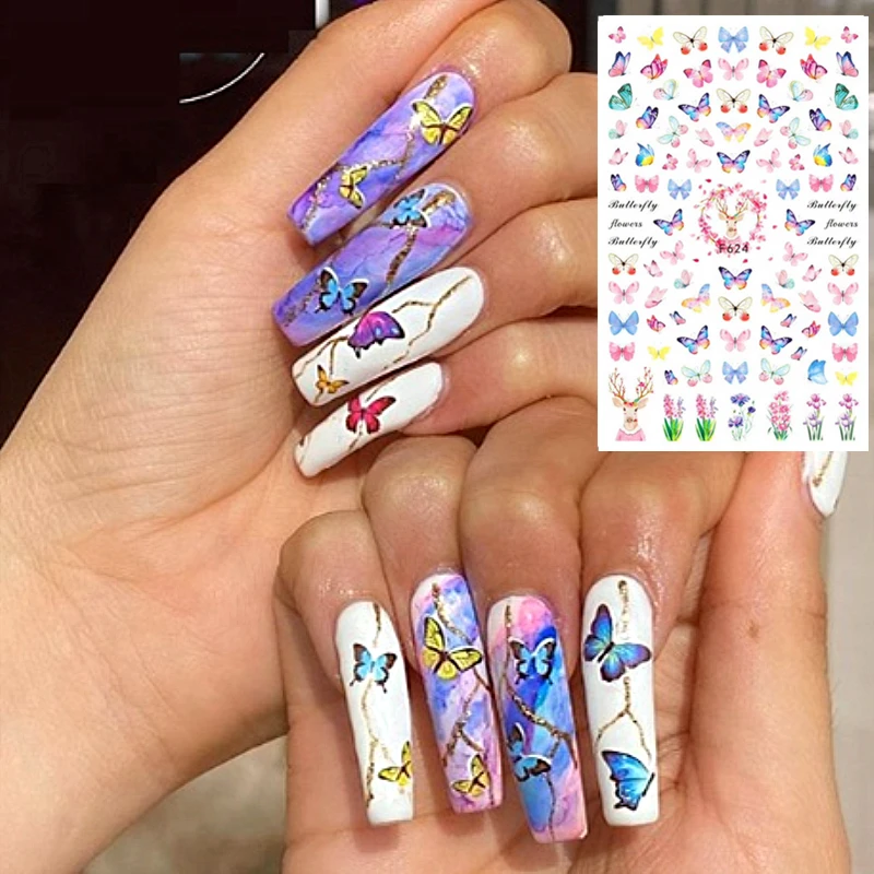 F-624 Серия Бабочка CA-478-479-481 стикеры 3d на ногти nail art Наклейки Шаблон &quotсделай сам&quot