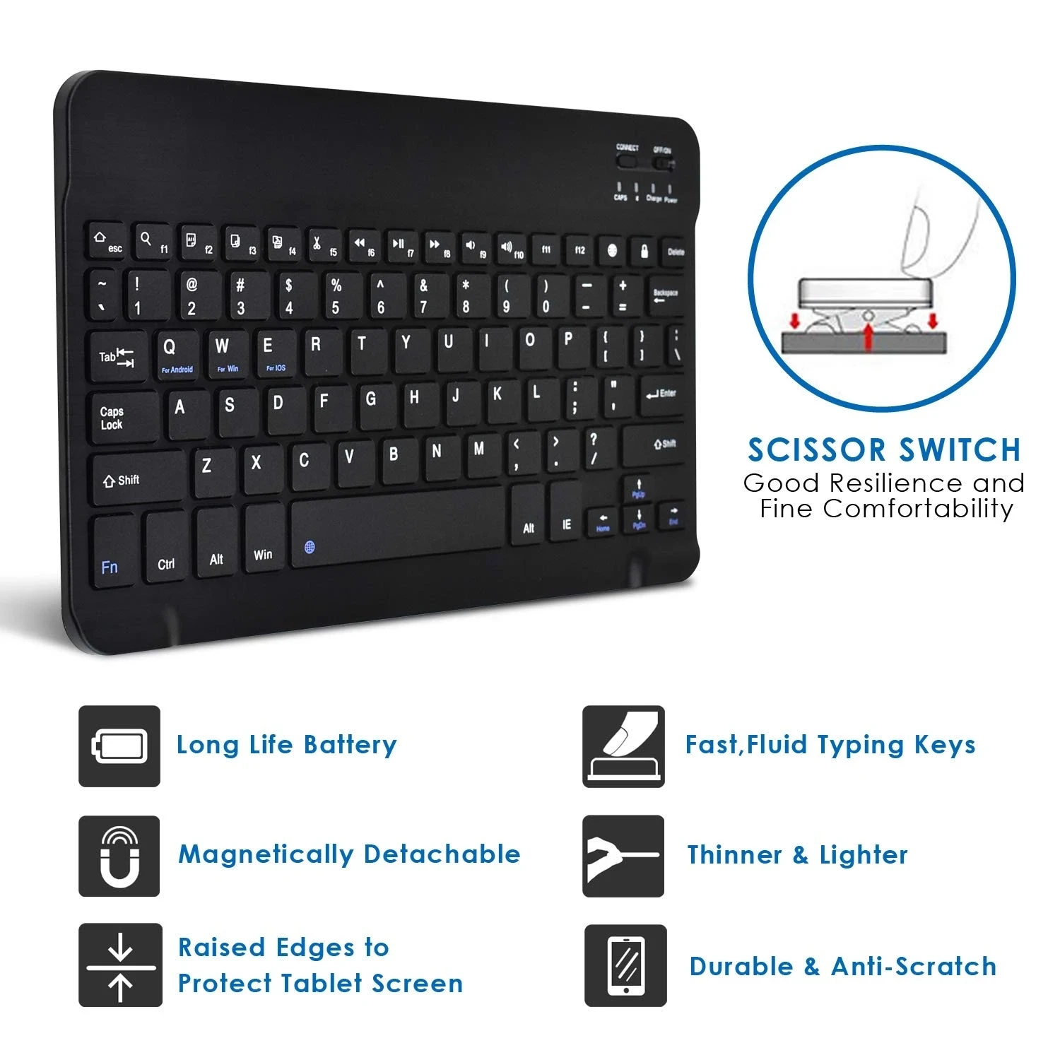 Wireless Bluetooth Keyboard For Tablet PU Leather Case Stand Cover  For Pad 7 8 Inch 9 10 Inch For IOS Android Windows