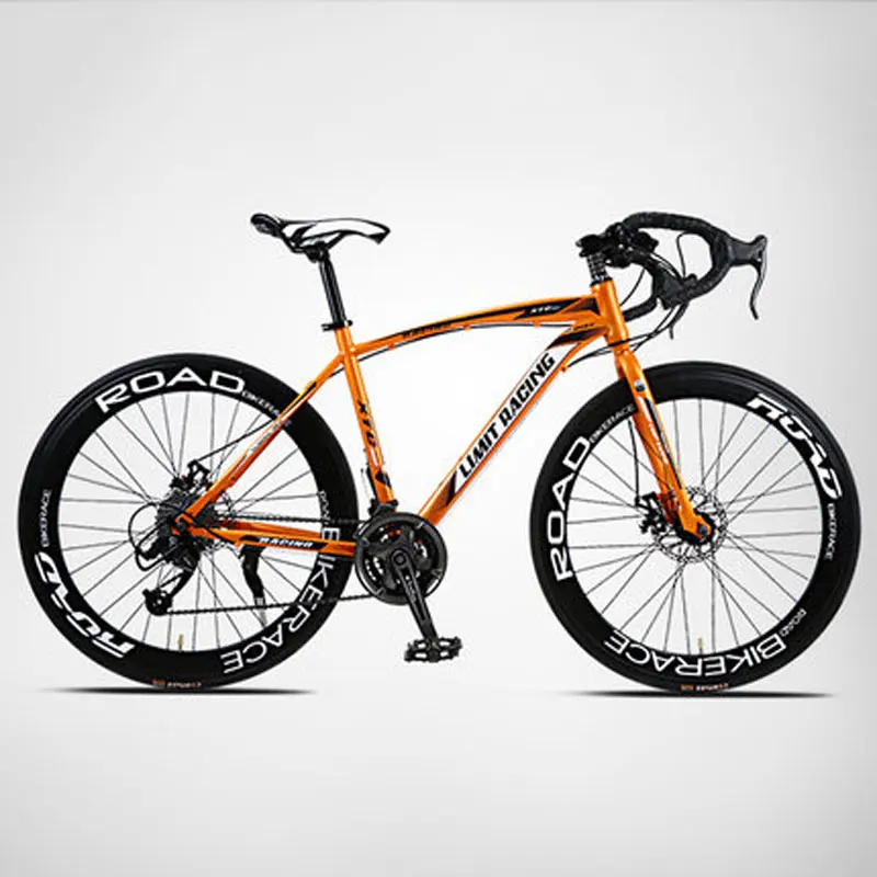 Bicycle 26 Inch 27 Speed Bend Fixed Gear Road Bike Male and Female Students Broken Wind Road Racing Bicycle