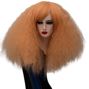 

GAKA Women Long Orange Wig Cosplay Kinkly Curly High Temperature Fiber Synthetic Hair Red Blonde Wigs for Women