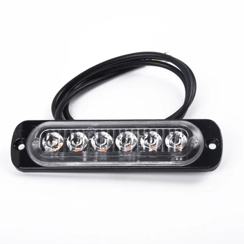 

Cars Trucks Van Yellow 6LED Warning Light Indicator Bright DC 12V-24V 18W 333mA