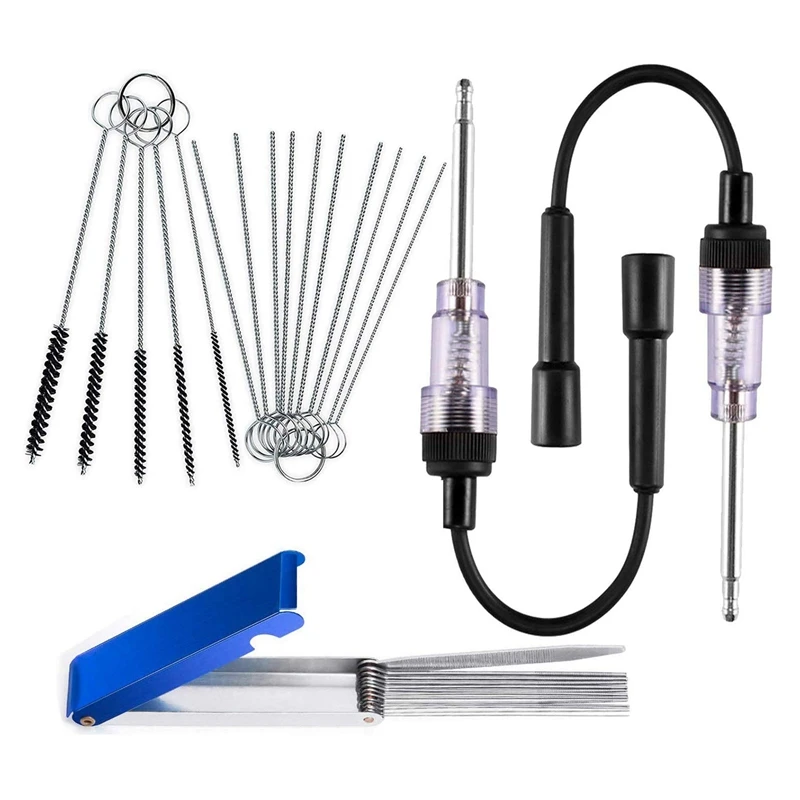 

In-Line Spark-Plug Engine Ignition Tester with Carb Carburetor Cleaner Kit Pick Up Coil Armature Diagnostic Detector Tool for Au