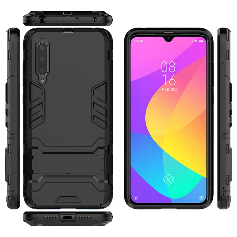 Чехол для Xiaomi Mi 9 Lite, резиновый силиконовый чехол-Броня с роботом, Жесткий Чехол для задней панели телефона из поликарбоната для Xiaomi Mi 9 Lite, чехол для телефона