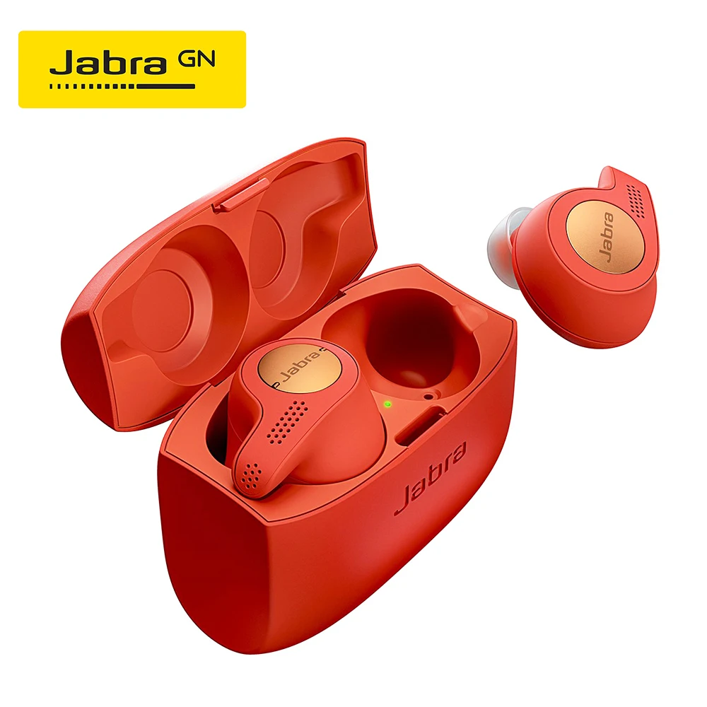 Беспроводные спортивные наушники Jabra Elite Active 65t Alexa с поддержкой True, чехол для зарядки, медный синий и медный красный и титановый черный - Цвет: Copper Red