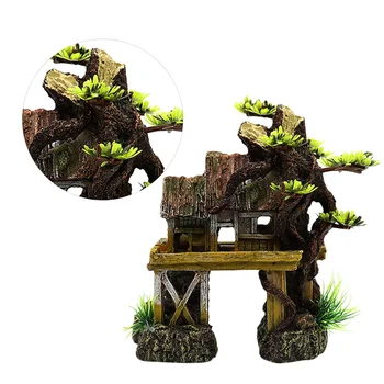 

1pc Tree Hole Shelter Landscape Craft Aquarium Ornament for Underwater