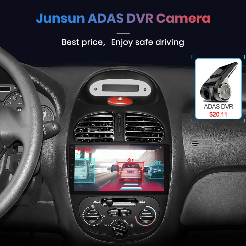 Junsun 4G+ 64G Android 9,0 для peugeot 206 2001-2008 Авто 2 din автомагнитола стерео плеер Bluetooth gps навигация нет 2din dvd