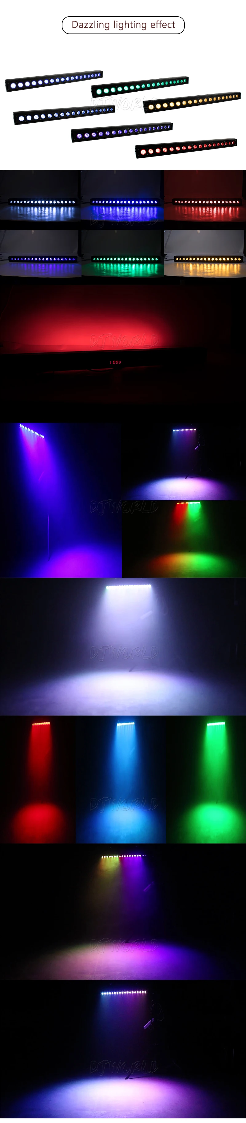 Djworld светодиодный настенный светильник 18x18 Вт RGBWA + UV 6в1 освещение сценический эффект освещение для Dj Дискотека День рождения Свадьба бар
