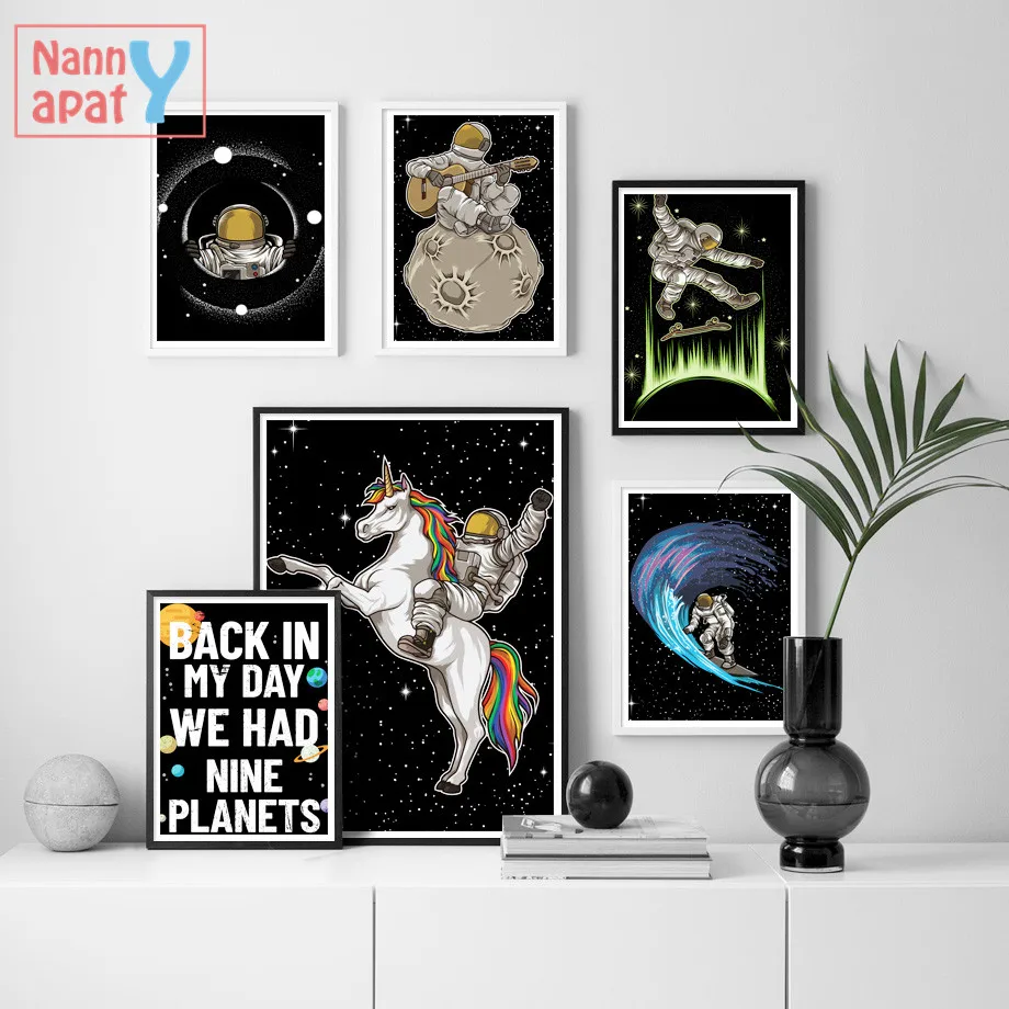 

Space Man Wall Art Canvas Painting Planet Astronaut Star Nordic Posters And Prints Wall Pictures For Living Room Home Decor