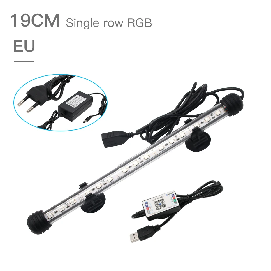 EU Plug 19CM Zhongji 19-59 см RGB аквариумные лампы, светодиодный светильник для аквариума, светодиодный светильник для аквариума - Цвет: EU Plug 19CM