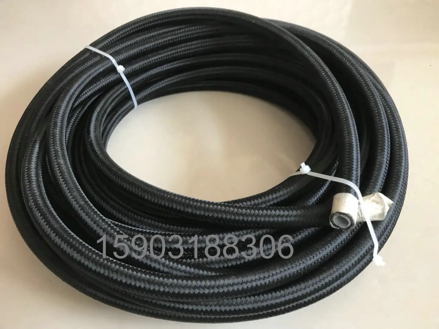 20 метров x PTFE тефлон плетеный Масляный шланг в черном нейлоновом масле топливо, бензин охлаждающей жидкости Размер AN12