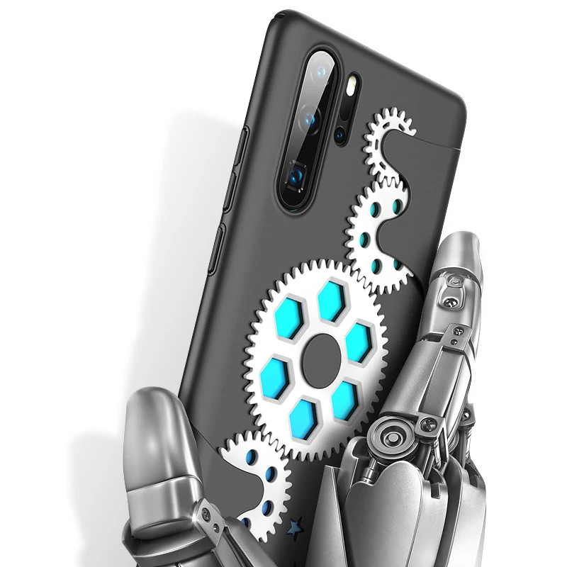 Чехол для huawei P30 Pro с вращающимся зубчатым механизмом, брендовый механический матовый чехол с полным покрытием P30Pro, дышащий защитный жесткий чехол с защитой от падения