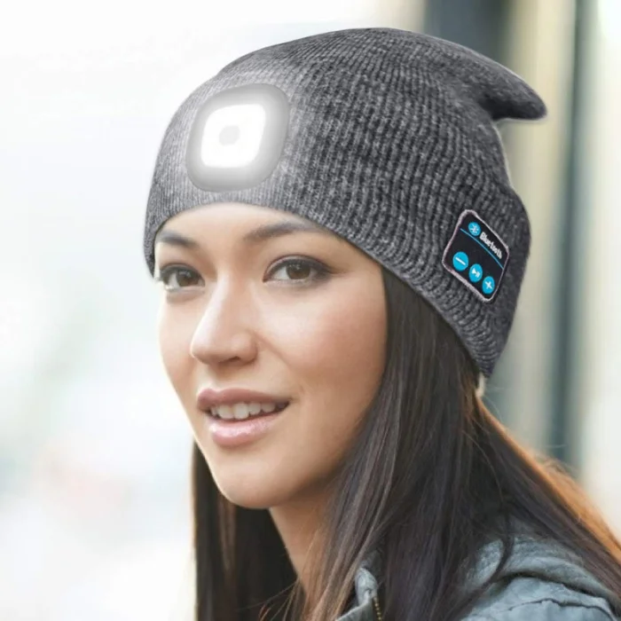 Bluetooth светодиодный вязаный головной убор со встроенными стерео динамиками вязаная шапка для кемпинга бега рыбалки B2Cshop