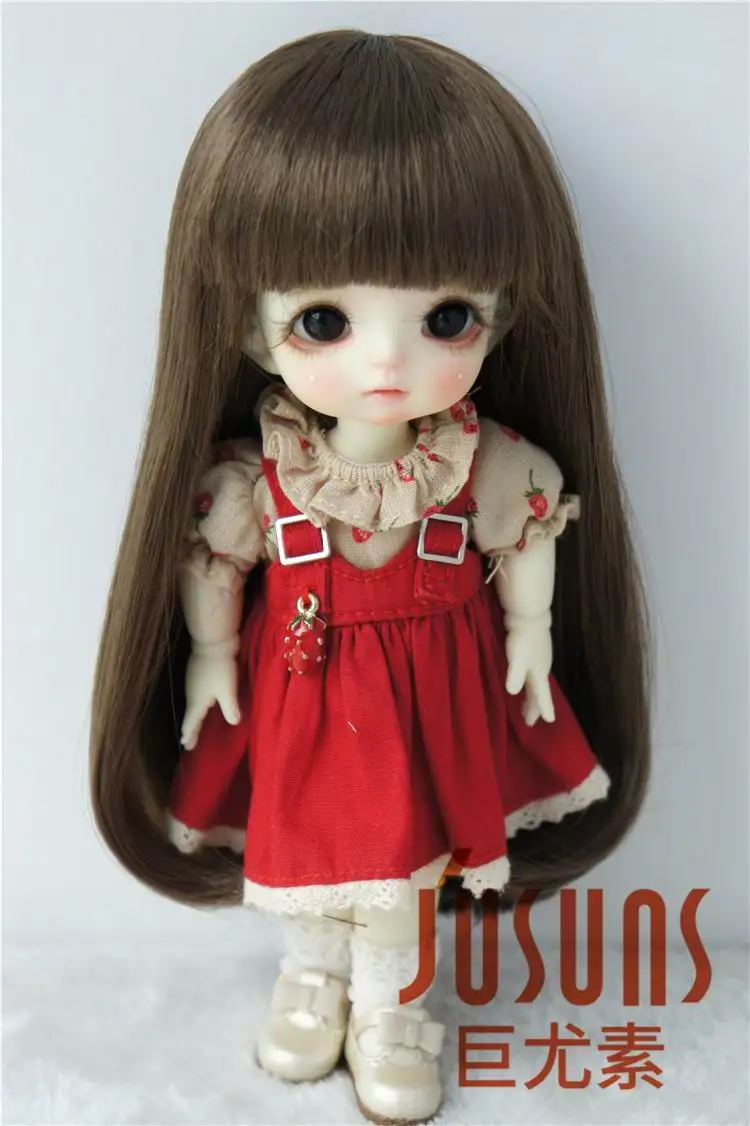 JD319B 1/12 милый синтетический мохер BJD кукольный парик для размера 4-5 дюймов и 5-6 дюймов волосы длинные кукольные парики с полной челкой аксессуары для куклы - Цвет: Size 5-6inch SM4